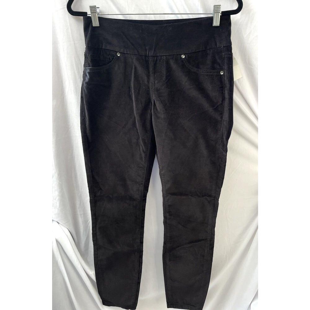 JAG Nora Black SZ 4 27 Skinny Pull on Jeans NEW Mid Rise Stretch Velour NWT